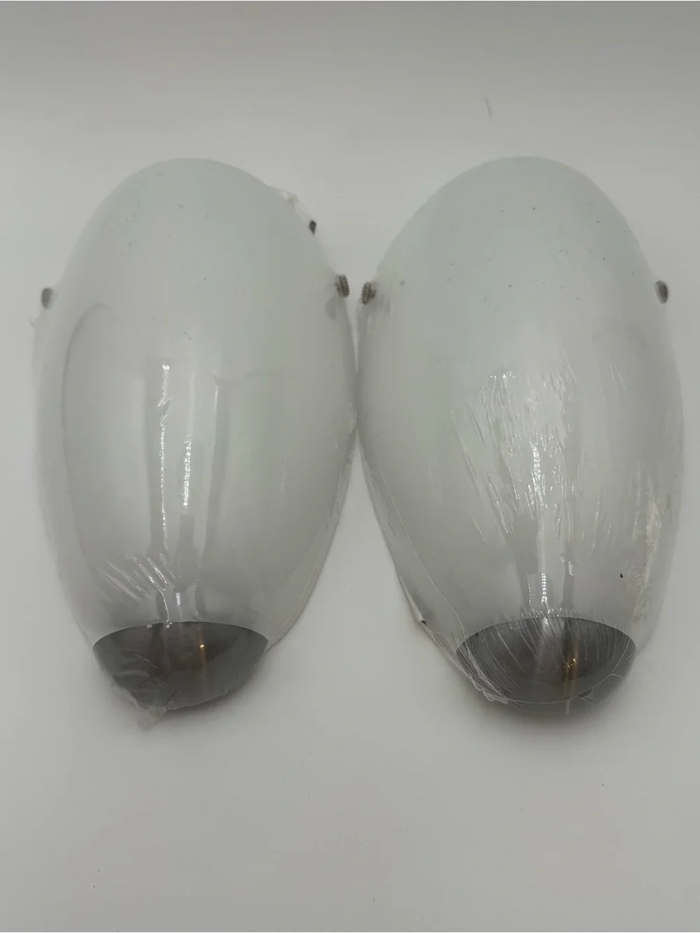 New IKEA SANTIR Wall Sconce Light Fixture Frosted Glass Nickel Set of 2